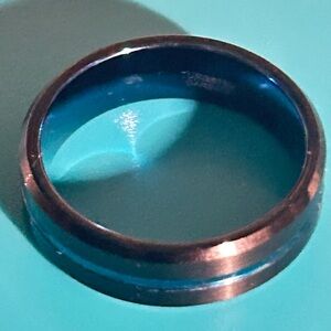 Tungsten carbide black blue men’s rings size 14